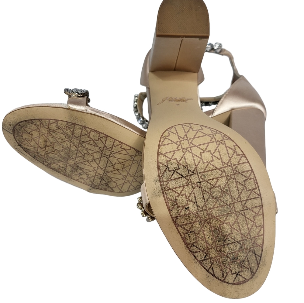 Jewel Badgley Mischka Mayra Evening Sandals Champagne 9 - Picture 6 of 8